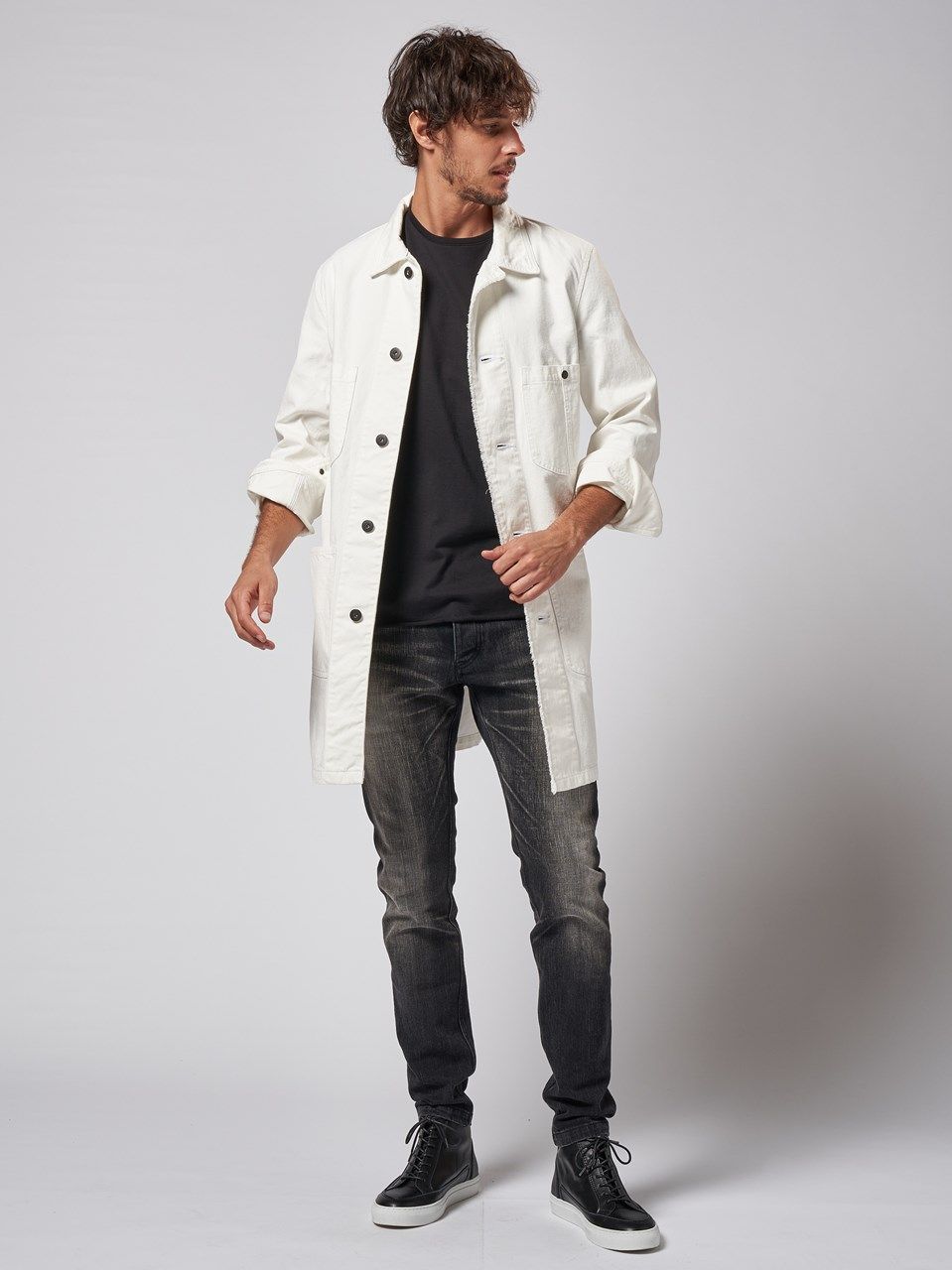 《予約品》 wide cut-off crew-neck S/S / Tシャツ / ブラック