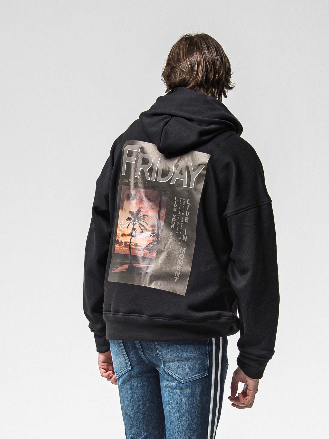 【予約品 8月31日(日) 締切】FRIDAY OLD COVER VEROURS FLEECE HOODIE / FRIDAYコラボ オールドカバー ベロアフリース フーディ / ブラック