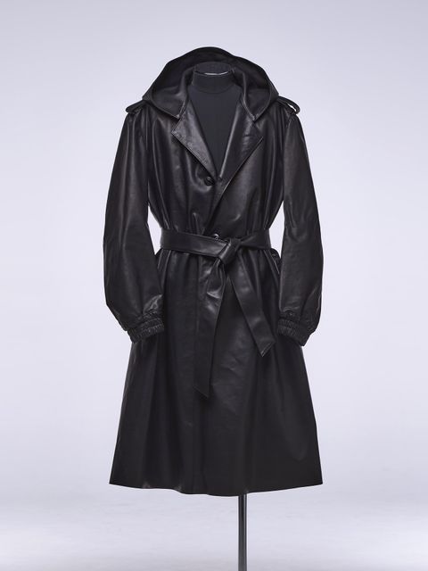 《予約品》 LeatherDrapeHoodie / レザーフードジャケット / ブラック 【THE ONENESS】