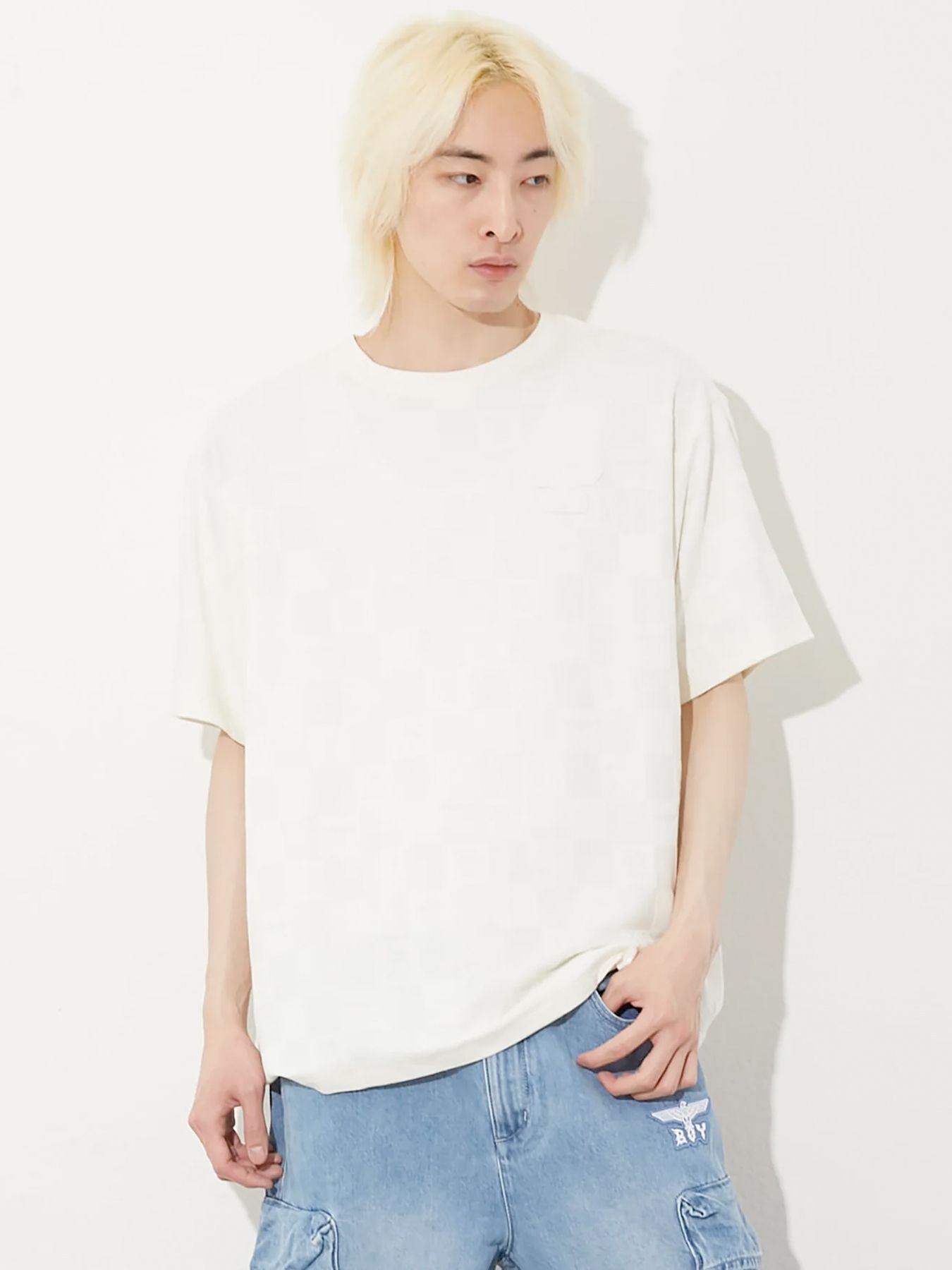 JACQUARD TEE / ジャガードTシャツ / ホワイト