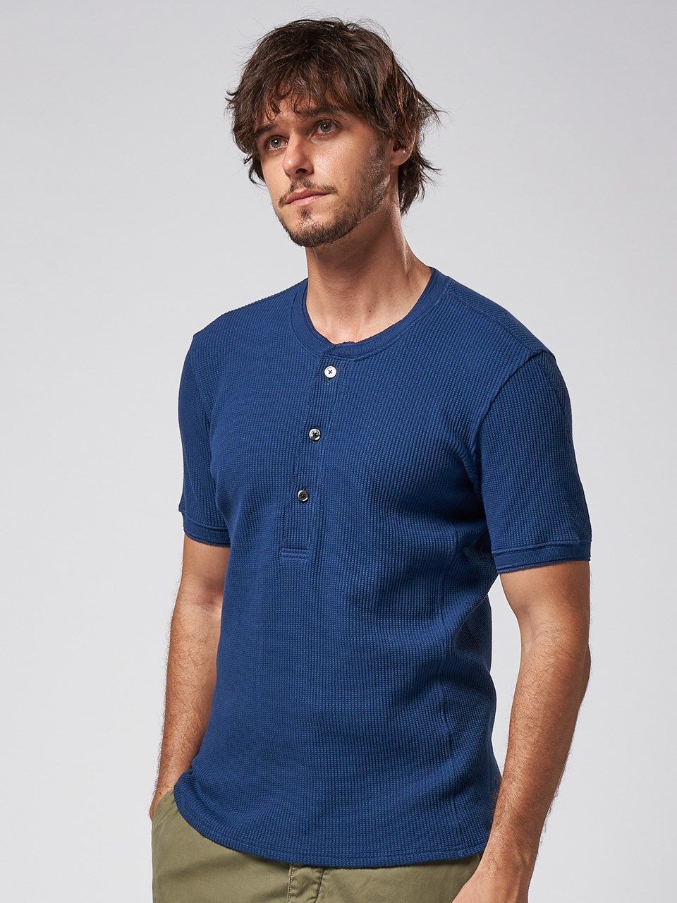 《予約品》 waffle henley / Tシャツ / ブルー