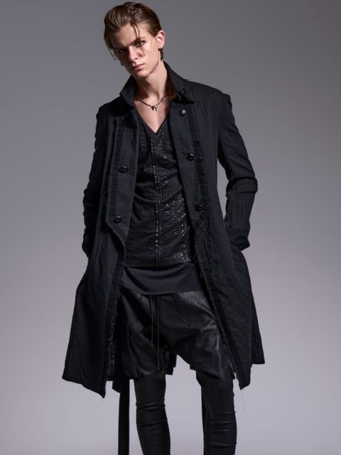 【予約品 1月4日(日) 締切】Gaze Napoleon Coat / ガーゼナポレオンコート / ブラック