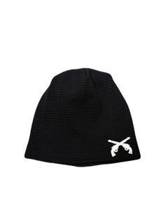 【予約品 3月9日(月) 18:00 締切】CROSSGUNPATCH BEANIE / クロスガンパッチ ビッグワッフルビーニー / ブラック×ホワイト