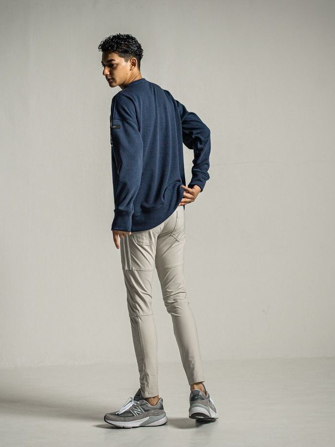 RC chenille velours fleece drop trainer  / ルーズトレーナー / ネイビー