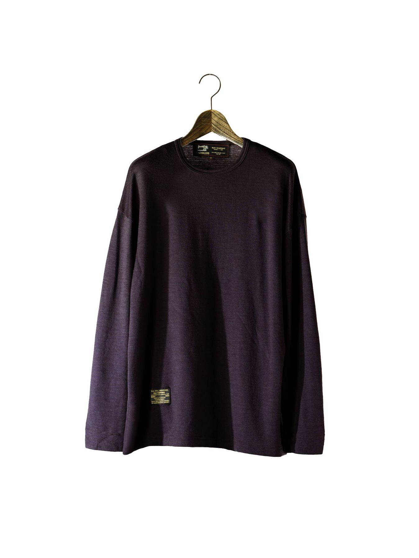 【予約品】 WASHABLE WOOL TEE / ウールTシャツ / チャコール