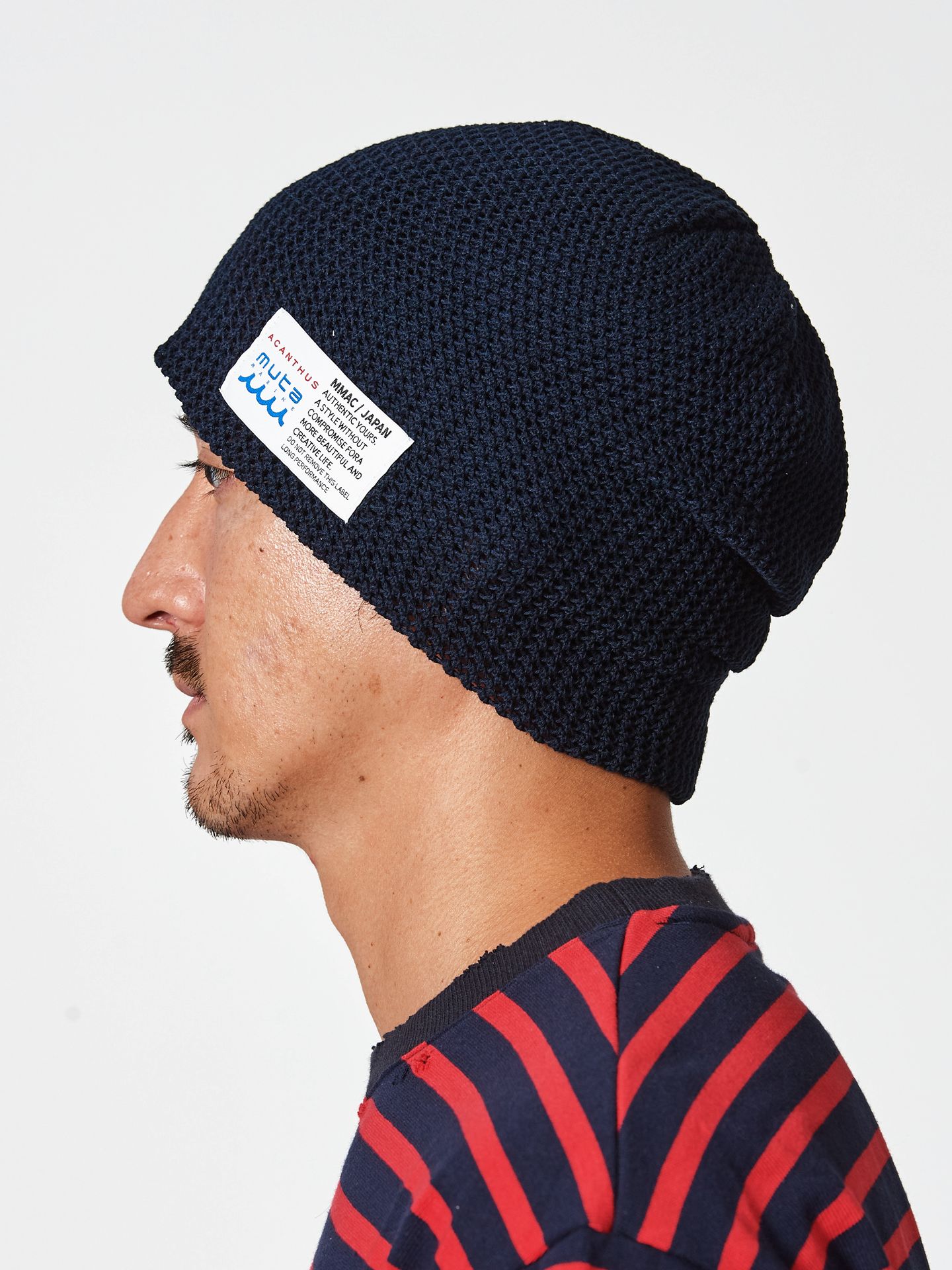 muta Mesh Back Pool Knit CAP / ニットキャップ / ネイビー 【Acanthus×muta】