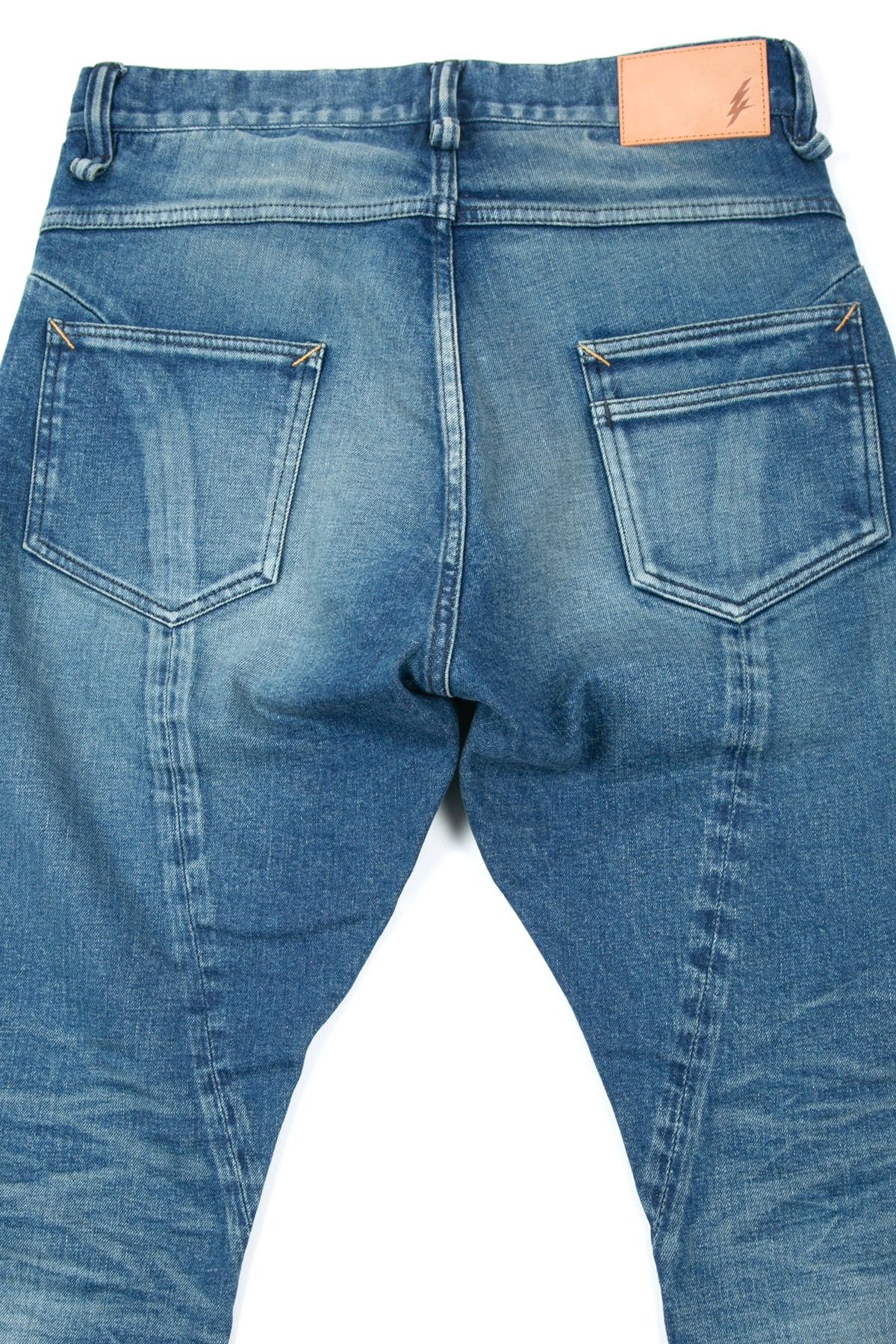 12.5oz Organic Cotton Stretch Over Lap Tight Straight Jeans / インディゴ 【STRUM】