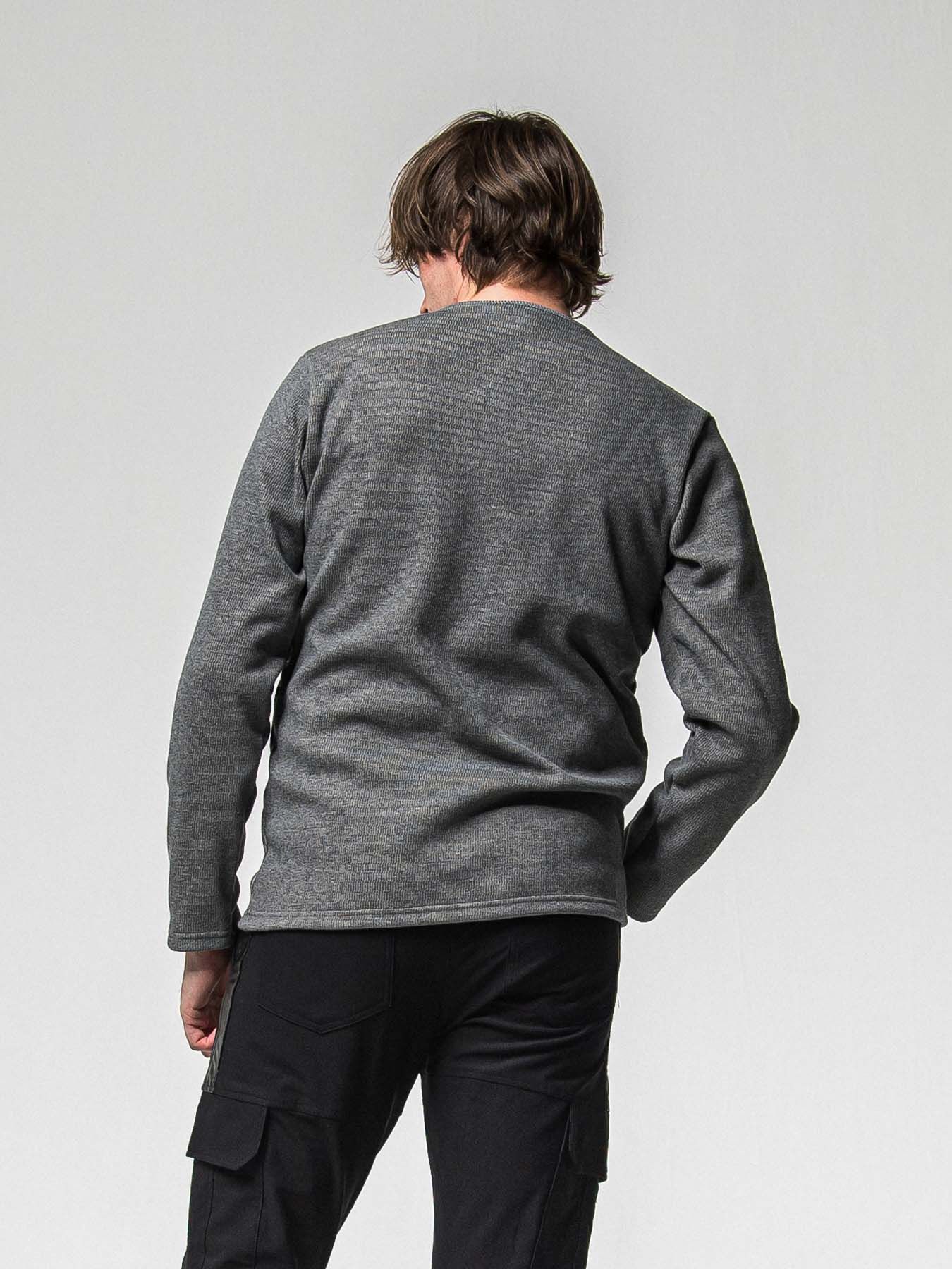【予約品 8月31日(日) 締切】VELOURS FLEECE THERMAL HENRY / ベロアフリース サーマル ヘンリーネック / グレー