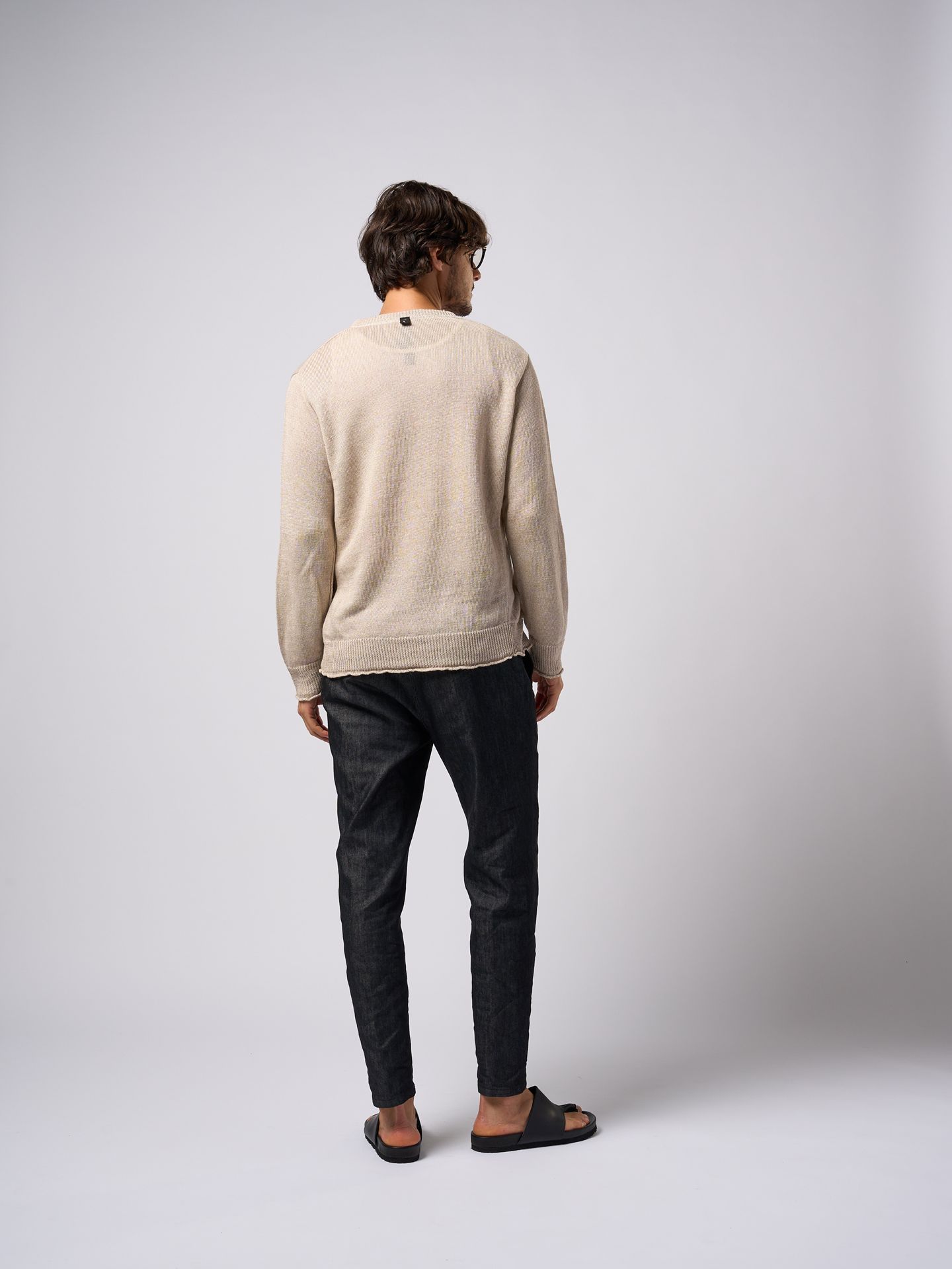 【予約品9月19日 10時締め】 linen henley knit / ヘンリーネックニット / サンドベージュ