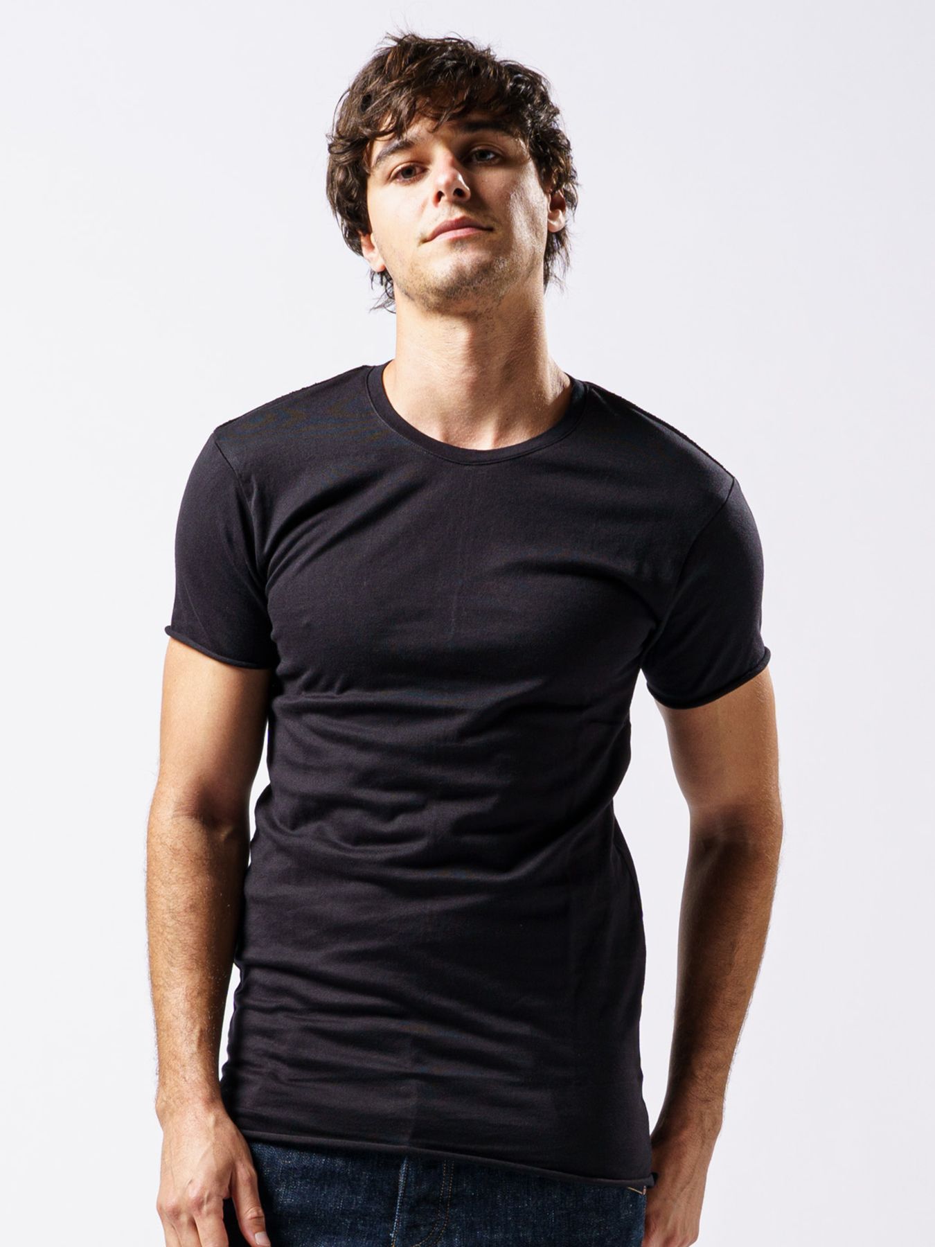 【予約品 1月25日(日) 締切】3 in pack-T S/S / 3インパック ショートスリーブ Tシャツ / ブラック / クルーネック、Vネック、ディープVネック