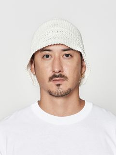 【予約品 10月9日(木) 締切】muta Mesh Knit Bucket Hat / ニットバケットハット / ホワイト【Acanthus × muta MARINE】