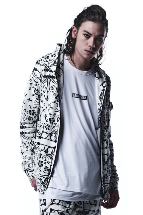 Hoodie パーカー BANDANA Print Jersey / White×Black 【kiryuyrik】