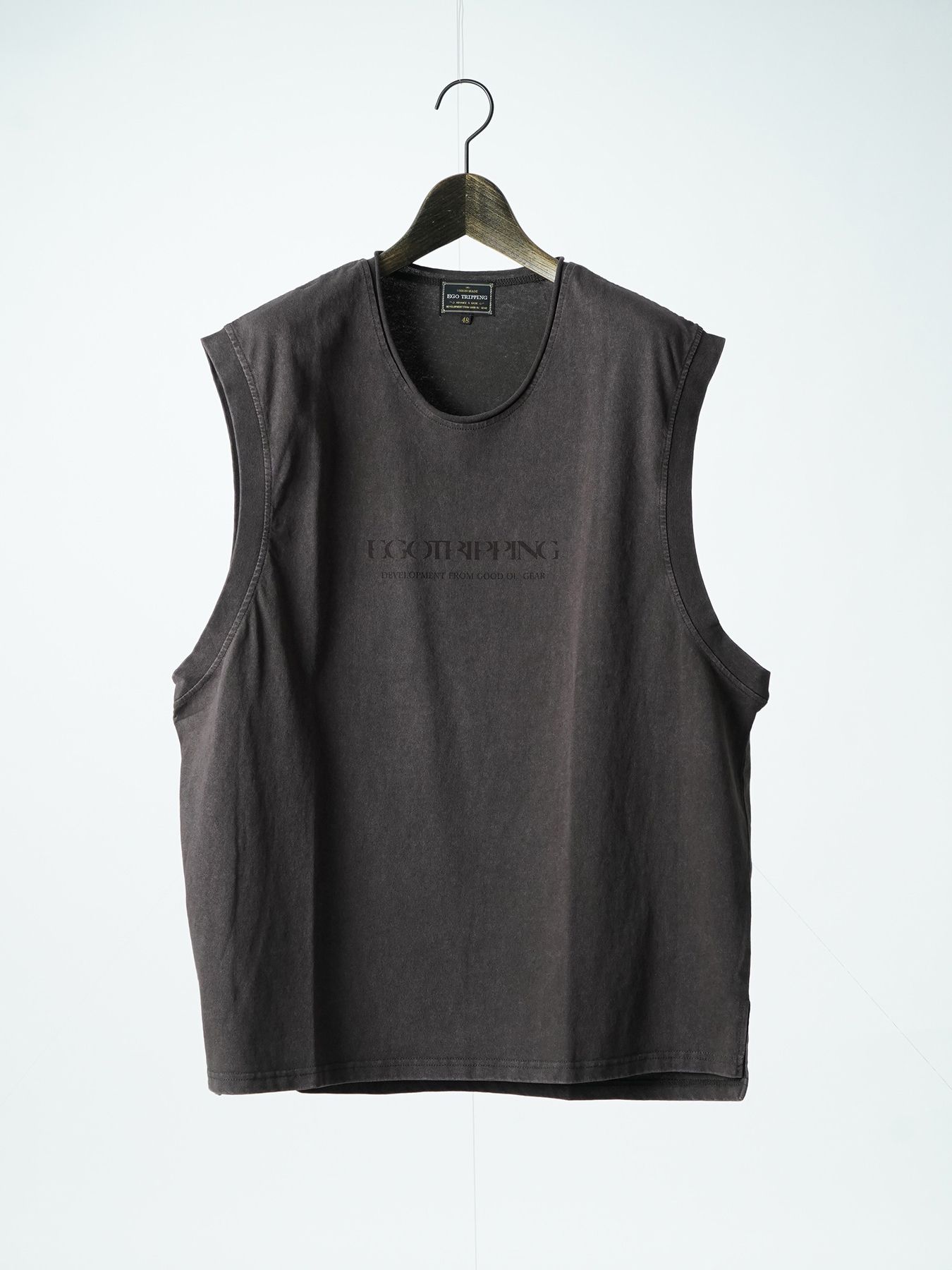 【予約品 2月1日(日) 締切】CREWNOT bleed / ロゴプリント ノースリーブ / ダークブラウン