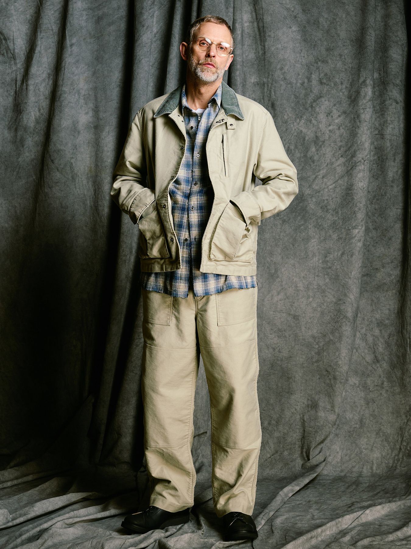 【予約品 4月19日(日) 18時締切】aging loose check shirt / エイジング ルーズ チェックシャツ / フェードブルー