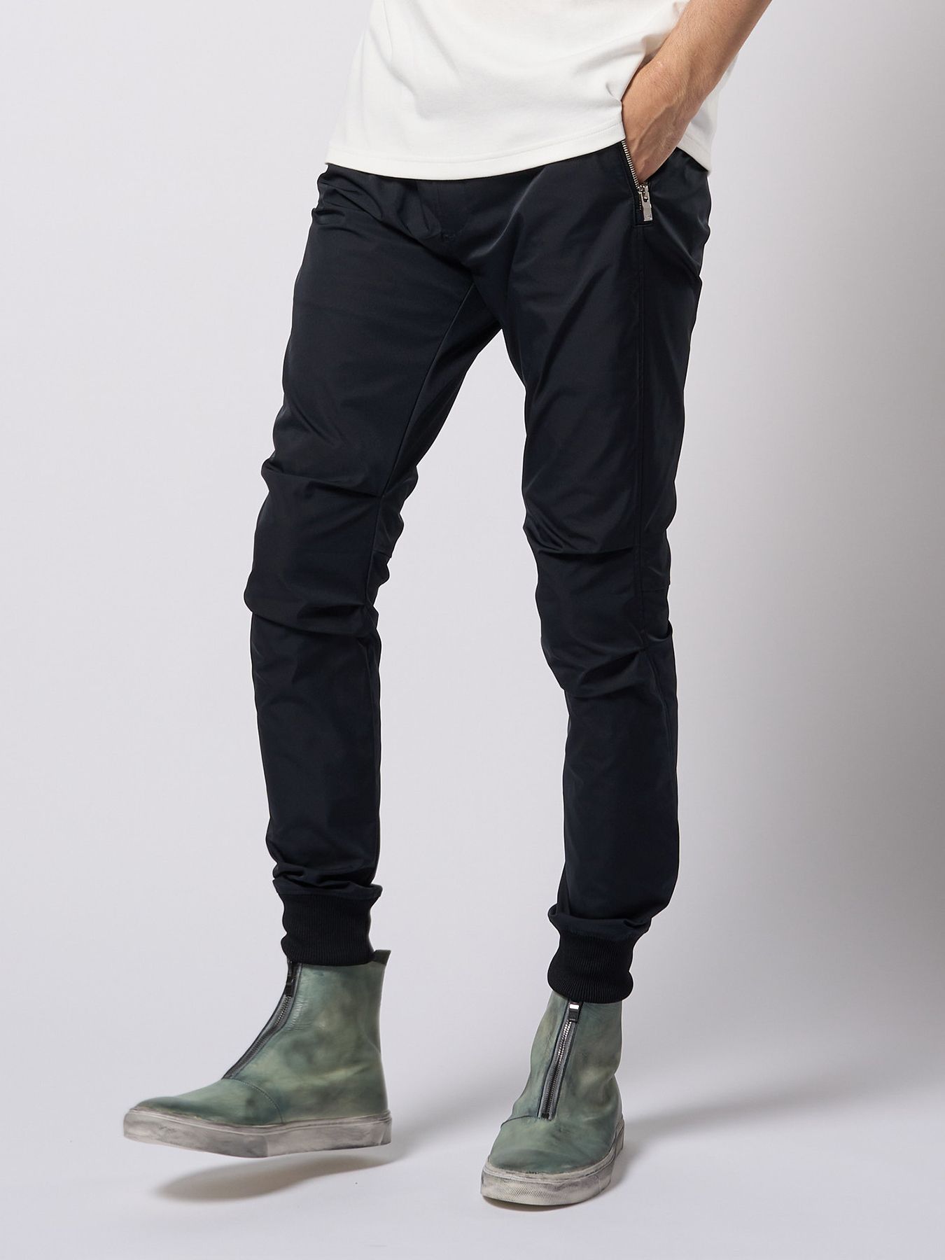【予約品 9月23日(火) 締切】tuck rib pants / タックリブパンツ / ブラック
