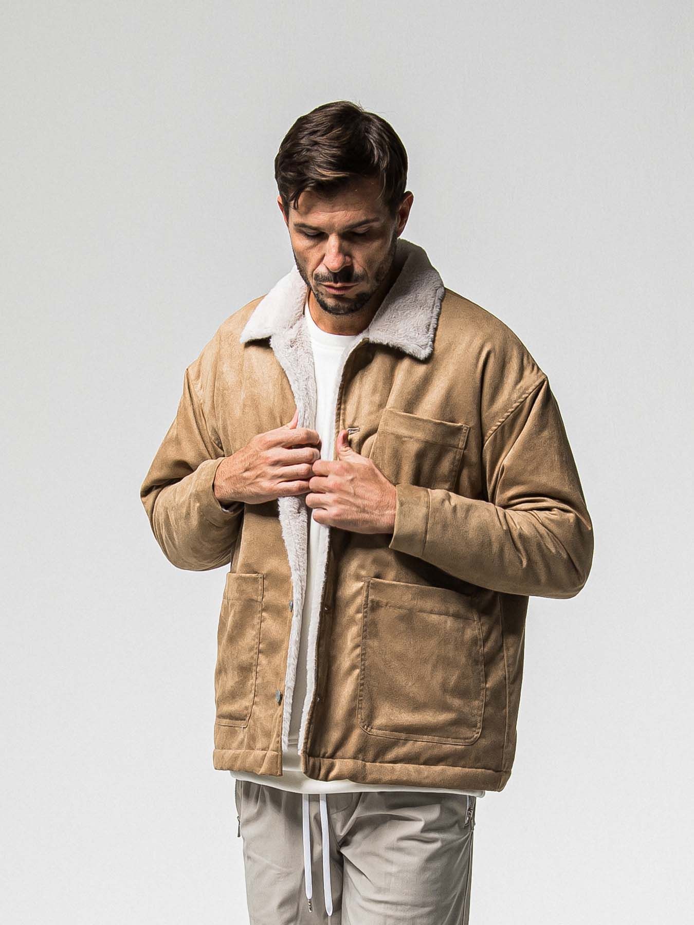 【予約品 】SUEDE FUR CAVER ALL / スウェードファーカバーオール / ブラウン