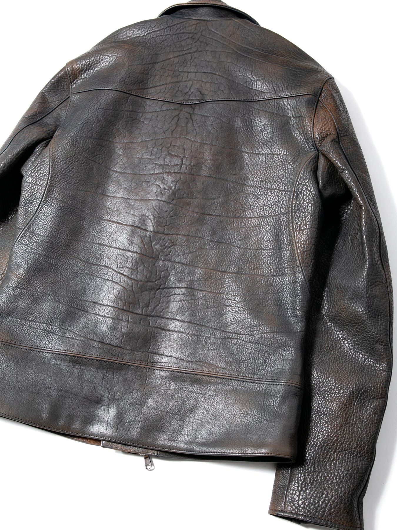 【予約品 10月12日(日) 締切】Full Vegetable Tanned Italian Double Shoulder Steer Hide Garment Burning Dyed Double Riders / イタリアン ダブルショルダー 燃焼製品染めダブルライダース / LIST