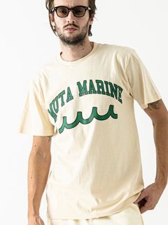muta College Logo Tee /  ナチュラルベージュ  【Acanthus×muta】