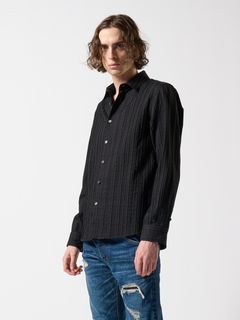 【予約品】 stripe shirt / ストライプシャツ / ブラック
