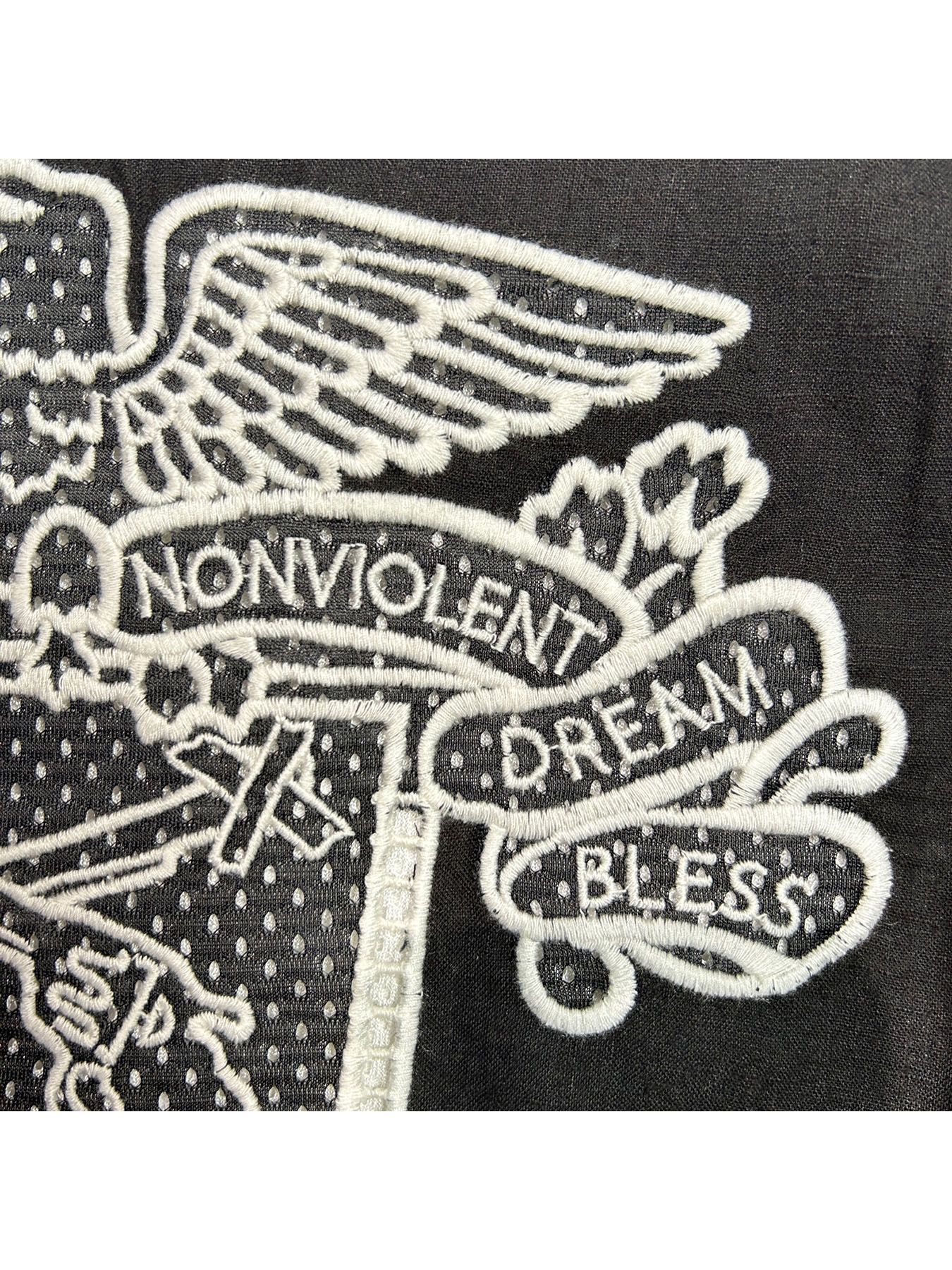 【予約品 8月10日(日) 締切 】EAGLE EMB S/S T / イーグルエンボス Tシャツ / 刺繍 ホワイト