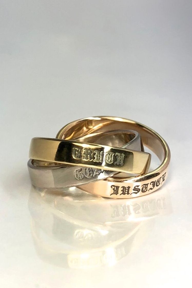 《受注生産》 K18 TRIPLE RING_WHITE GOLD,YELLOW GOLD,PINK GOLD ゴールド リング 【GOD SIZE】 注文から1ヶ月後入荷予定