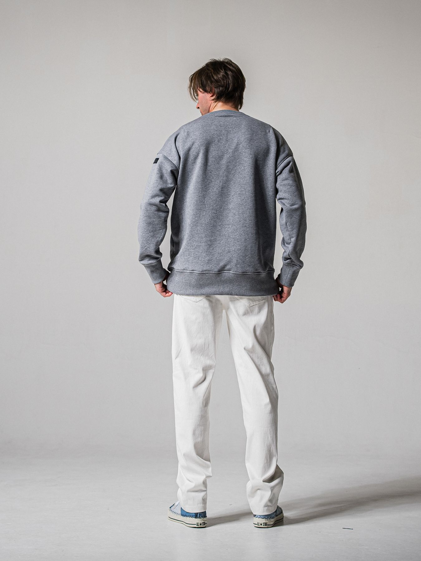 【予約品 11月16日(日) 締切】HF URAKE COLLEGE DROP TRAINER / 裏毛 カレッジロゴルーズ トレーナー / グレー