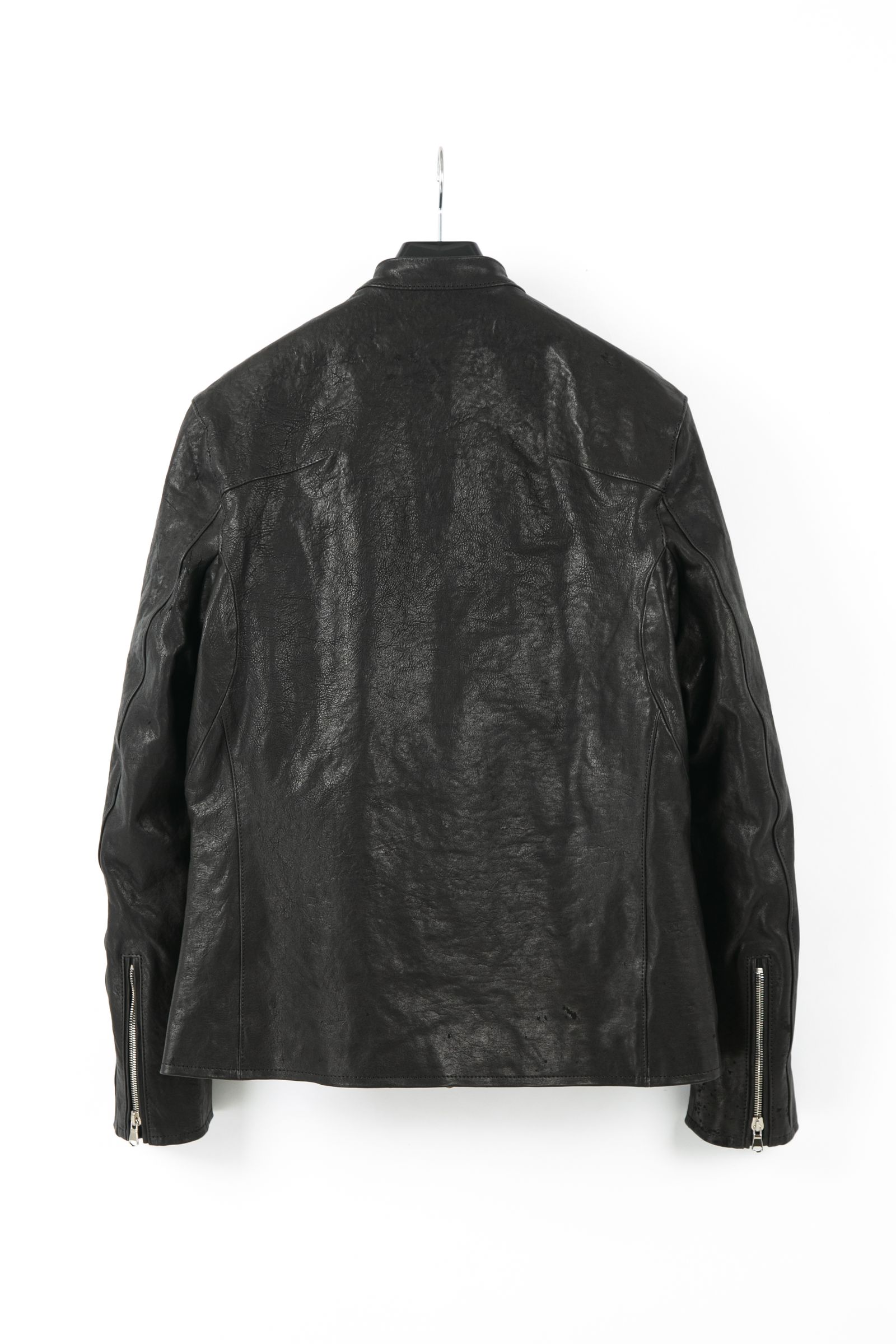 《予約品》 SLATER フルタンニン ピット鞣し シュリンク ホースハイド シングルライダース BLACK 【STRUM】 2月下旬入荷予定