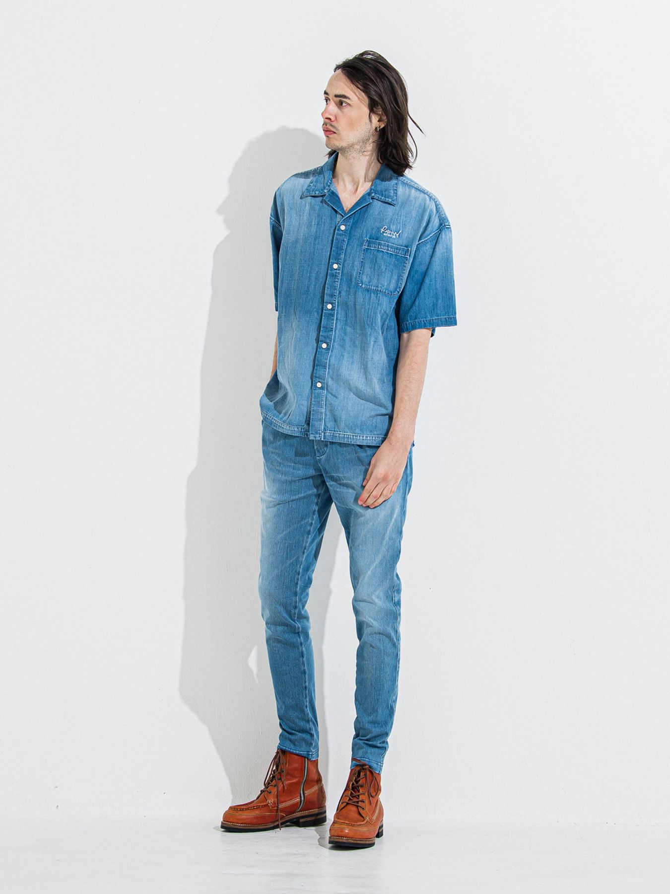 【予約品】ZACK HALF DENIM SHIRT / ザックハーフスリーブスリーブデニムシャツ / ライトインディゴ