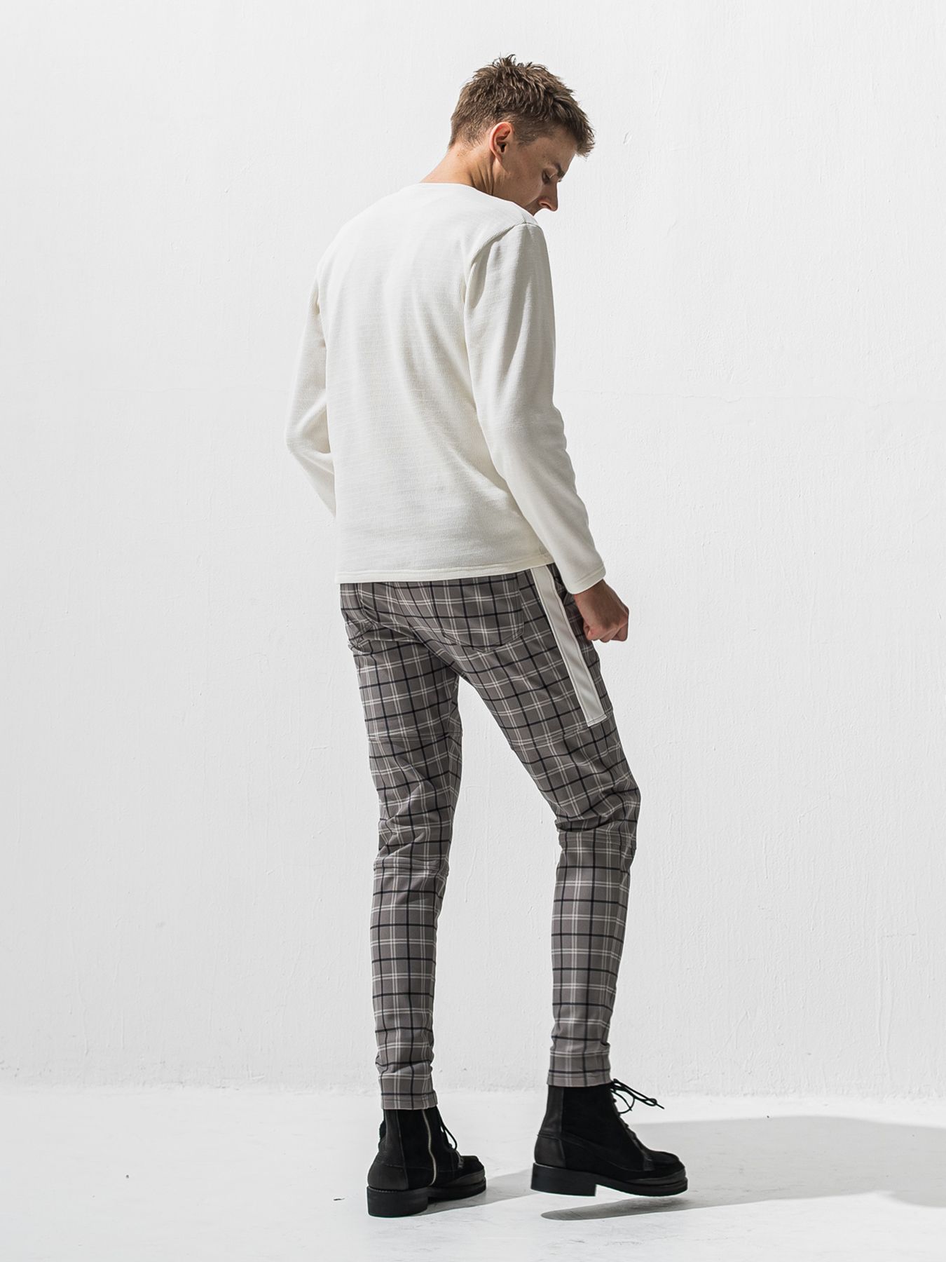 【予約品 9月6日(日) 締切】VELOURS FLEECE THERMAL HENRY / 裏起毛 ハニカムサーマル ヘンリーネック / ホワイト