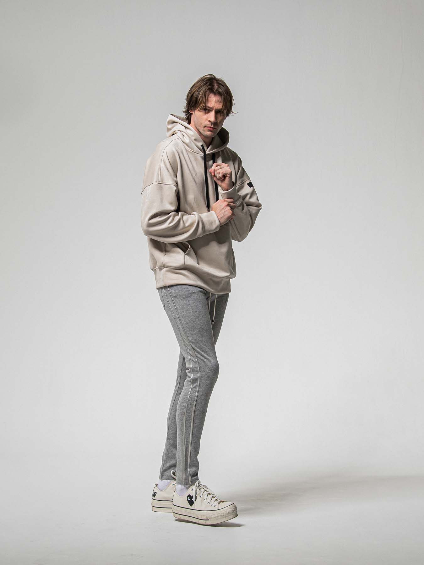 【予約品 8月31日(日) 締切】SUEDE LOOSE HOODIE / スウェード ルーズフーディ / グレージュ