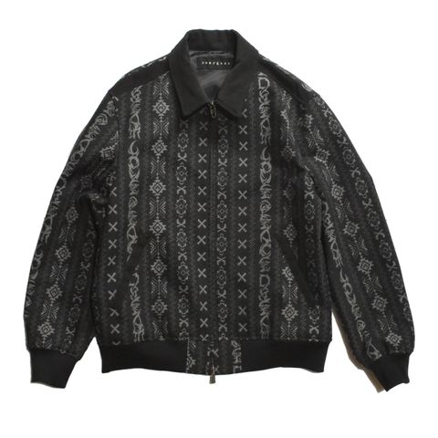 《予約品3月27日 23時55分締め》 JACQUARD BLO / ブルゾン / ブラック  【roarguns 】8月中入荷予定