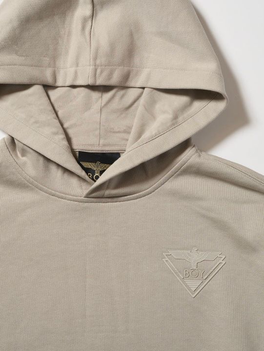 BOY LOGO Patch Hoodie Parka BEIGE【B233N0401511】
