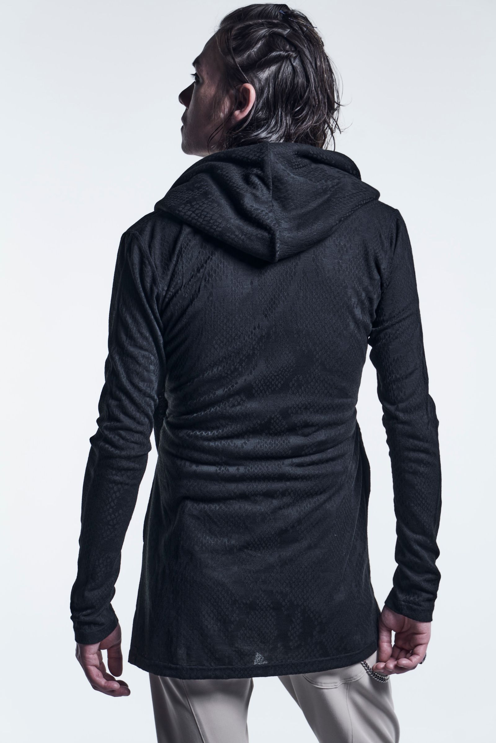 《予約品》 WrapHoodieCardigane PythonJQD-Jersey / Black 【kiryuyrik】 7月入荷予定