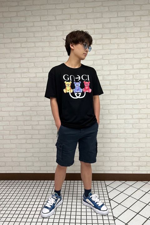 ショートパンツに合うTシャツコーデ.1