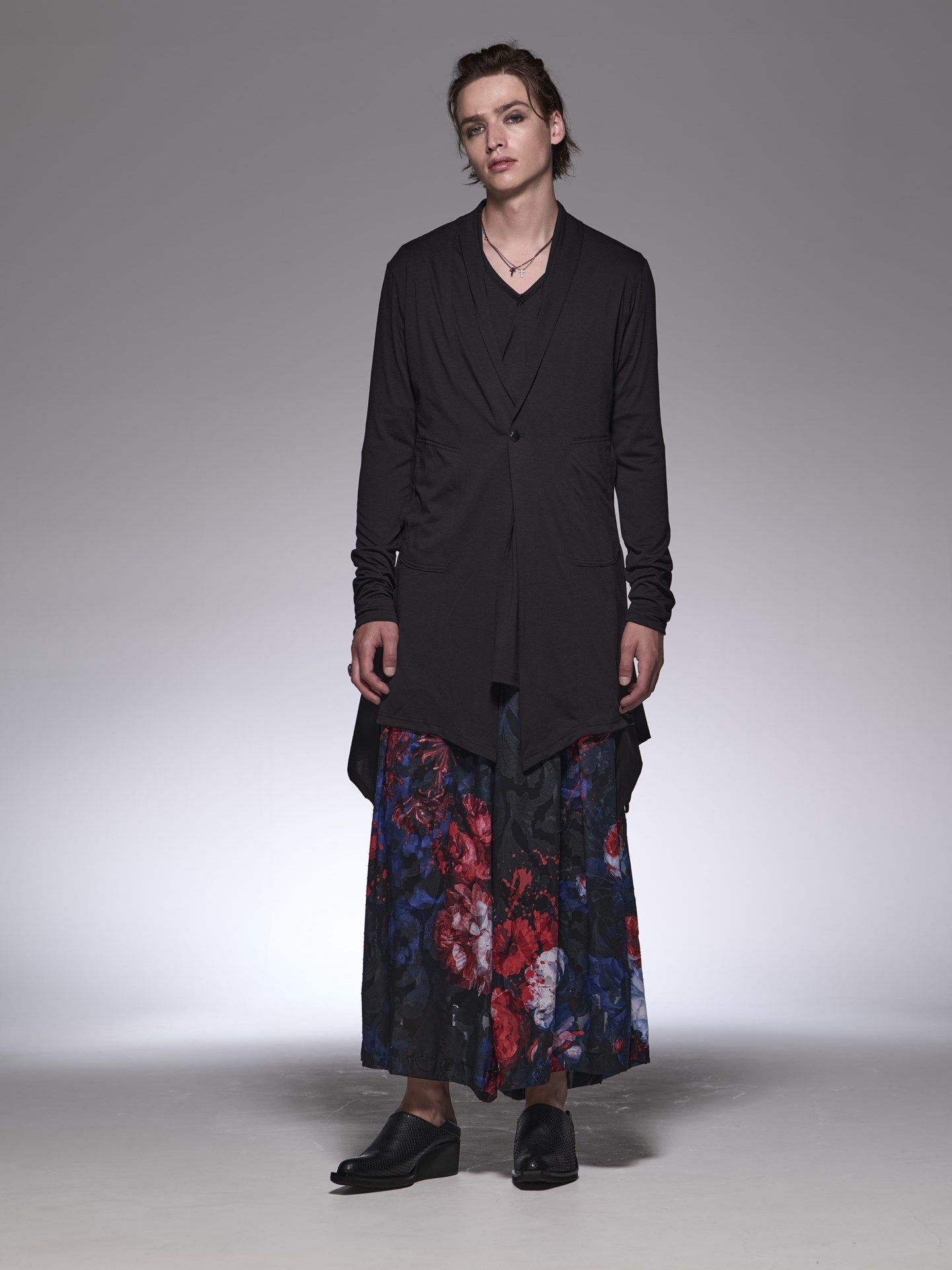 《予約品》 SplashFloraWideTuckSlacks / ワイドタックスラックス / ネイビー＆レッド