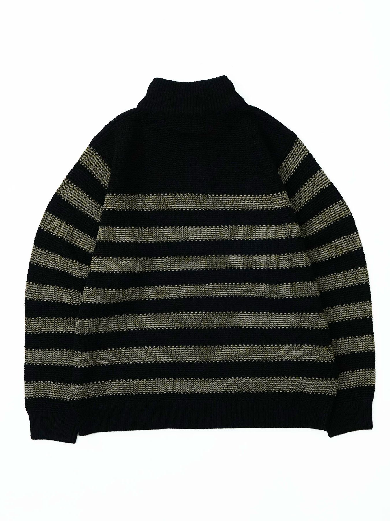 【予約品】 BORDERBLEND / ボーダニット / ブラック×サンドベージュ