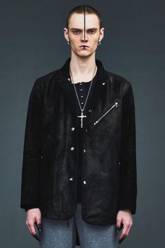《予約品》ジャパン カウ グレージングスエード トランパーコート TRAMPER / BLACK 【STRUM】 8月中~下旬入荷予定
