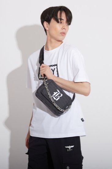 CHAIN DESIGN SHOULDER BAG / ブラック 【BOY LONDON】