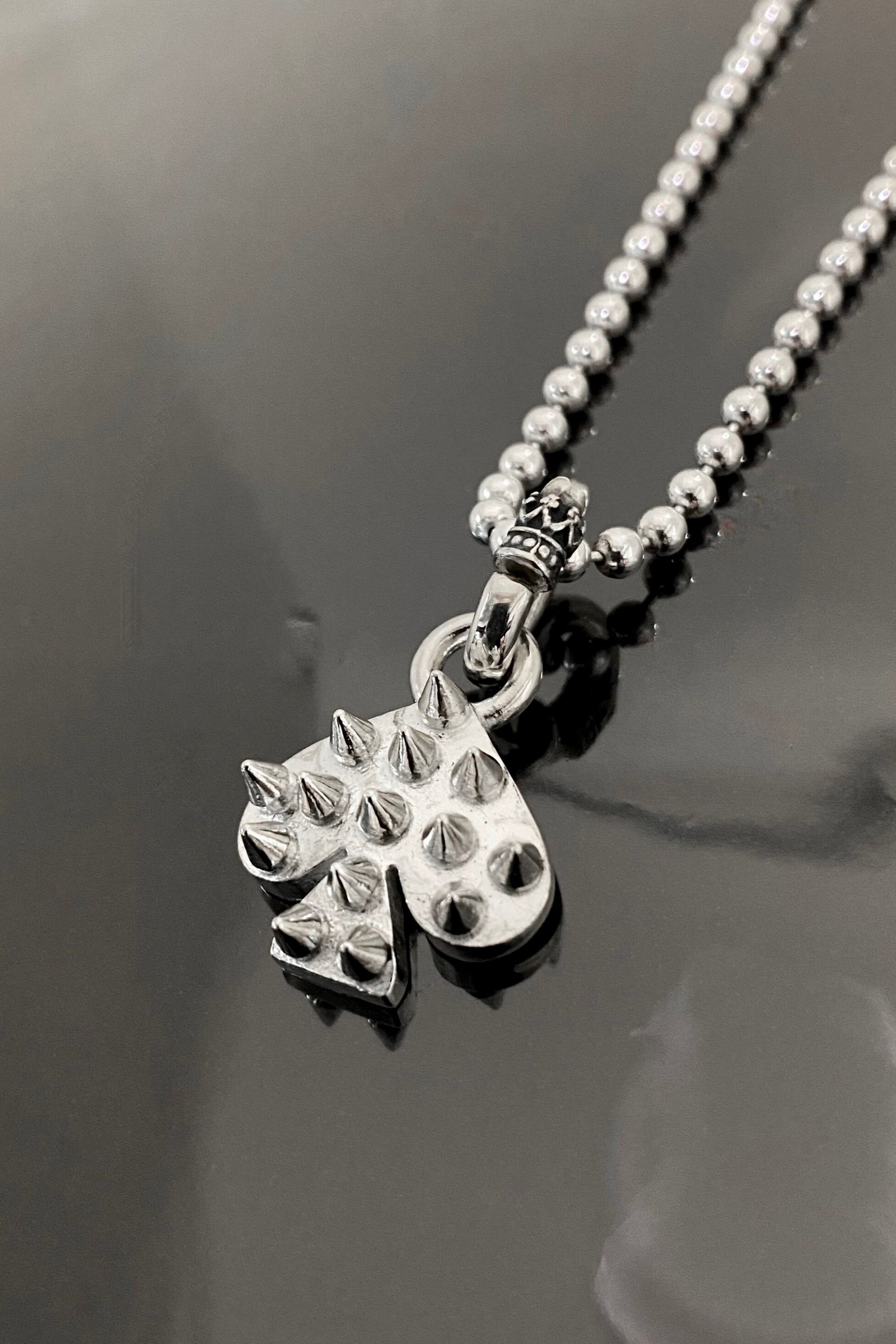 《受注生産》 BALL CHAIN [SPIKE:SPADE] ネックレス 【GOD SIZE】 注文から2～3週間後入荷予定