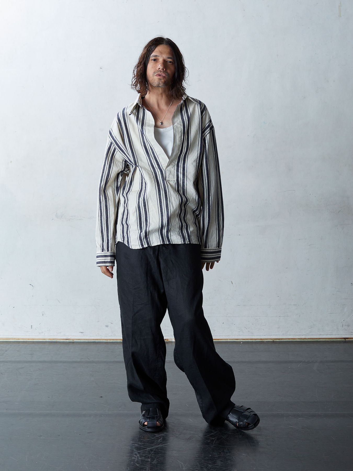 DOBBYSTRIPE SHIRTS / ミリタリーシャツ / ホワイト