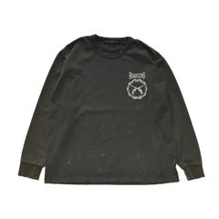 《予約品3月27日 23時55分締め》 DAMAGE L/S TEE  / ロングTシャツ / グレー 【roarguns 】8月中入荷予定