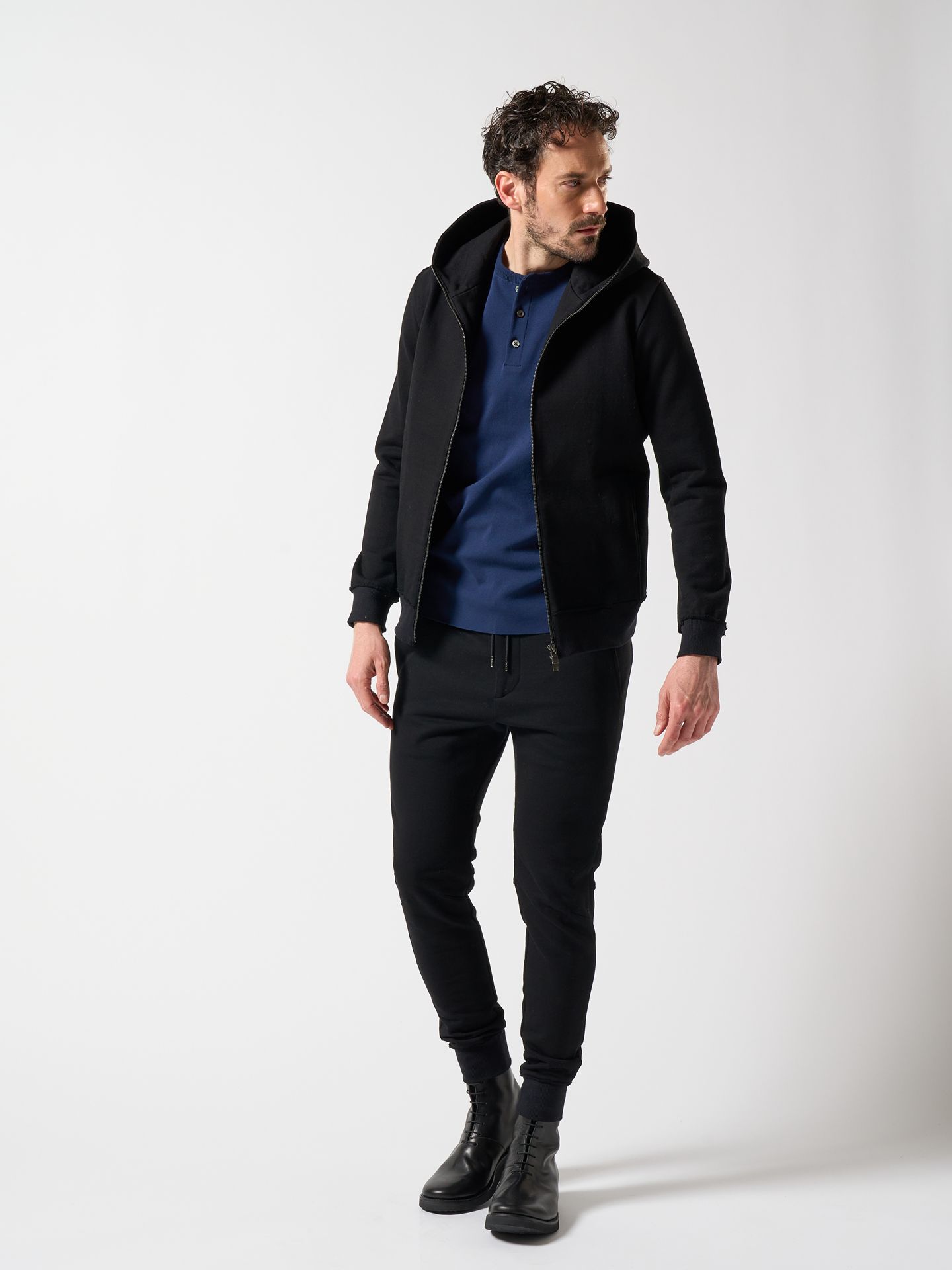 【予約品】 basic rib sweat pants / スウェットパンツ / ブラック