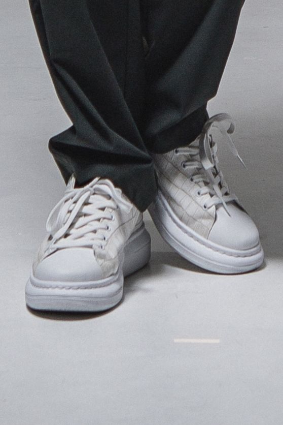 《予約》RESOUND×2TAR crocodile sneaker スニーカー / WHITE 【RESOUND CLOTHING】
