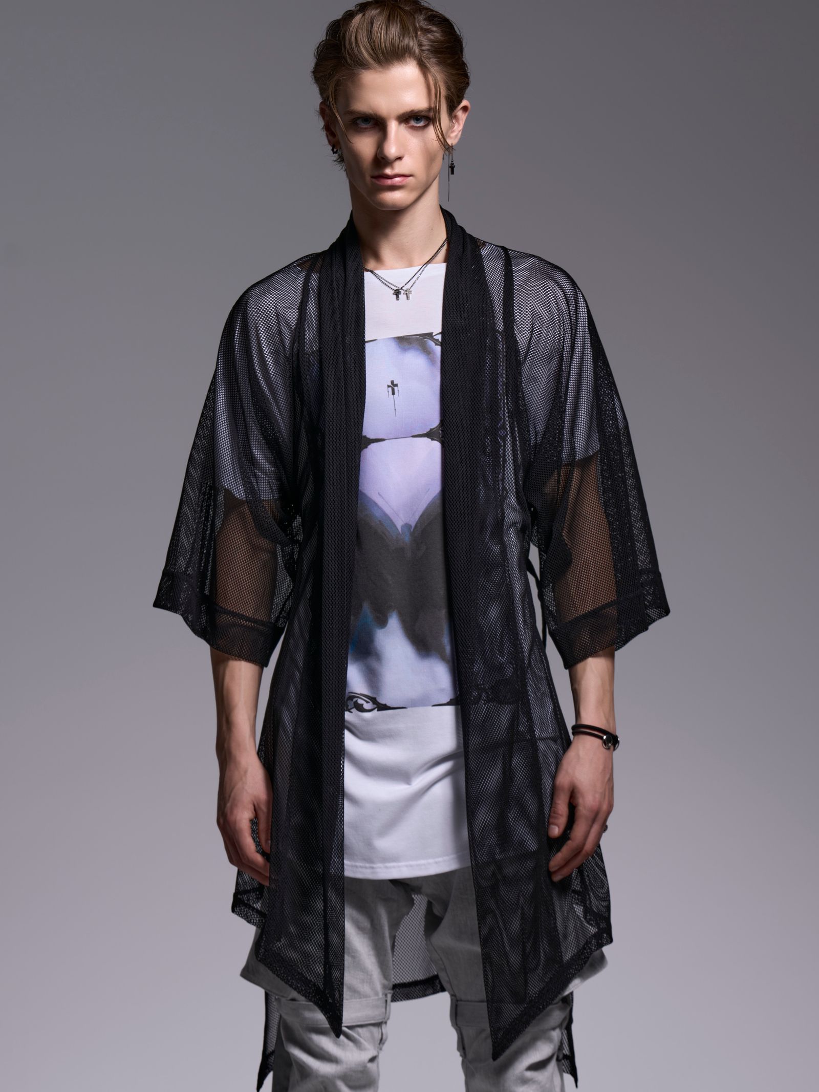 【予約品 1月4日(日) 締切】KIMONO Sleeve Cardigan / 着物スリーブ カーディガン / ブラック