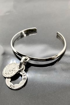 《受注生産》 BANGLE BRACELET [CUT OUT FLOWER with COIN] バングル 【GOD SIZE】 注文から2～3週間後入荷予定