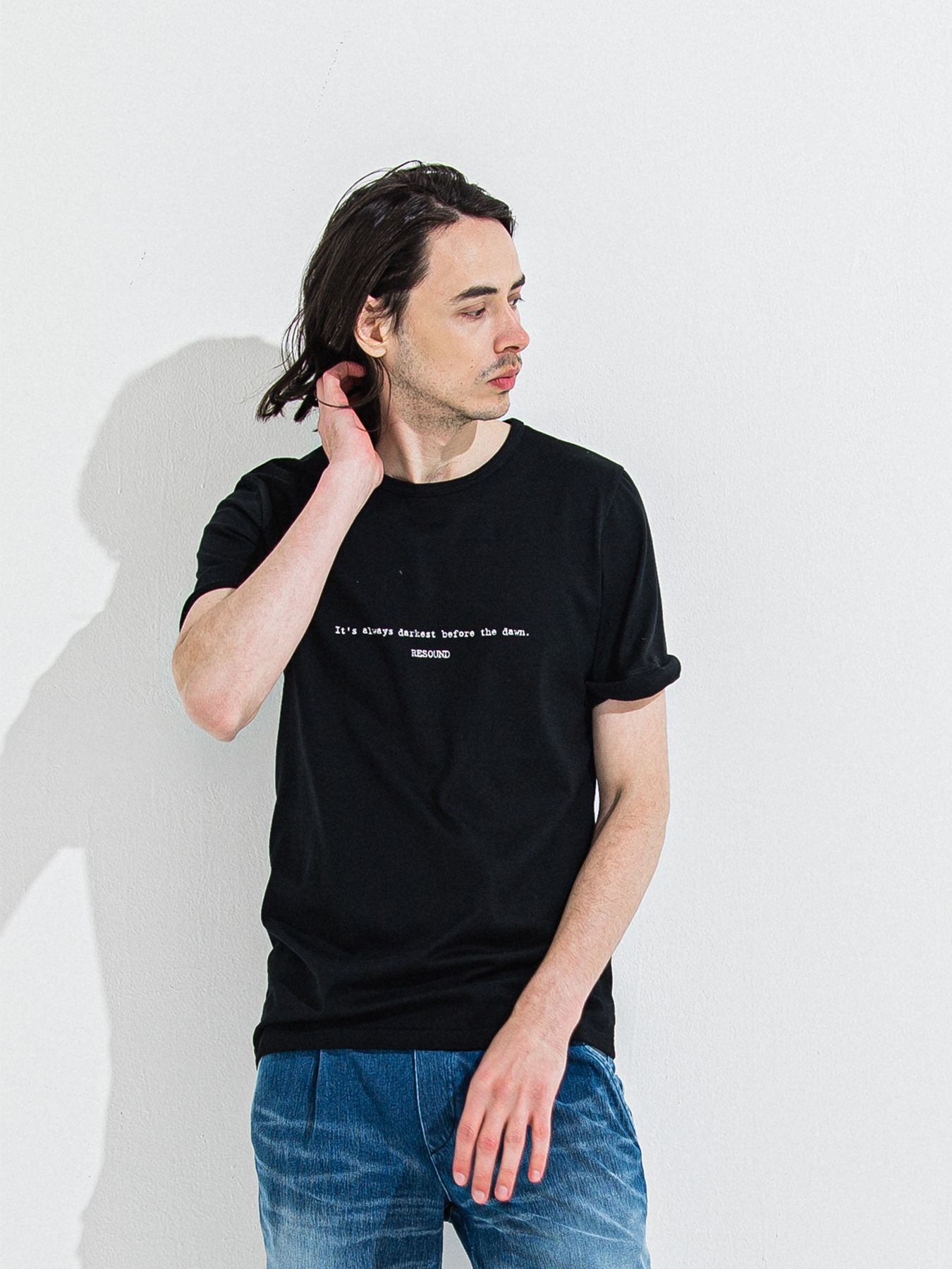 GIZA DAWN ROLL UP TEE / ギザドーンロールアップTシャツ / ブラック