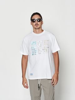 【予約品 10月9日(木) 締切】muta Foil Print Wave Logo Tee / Tシャツ / ホワイト【Acanthus × muta MARINE】