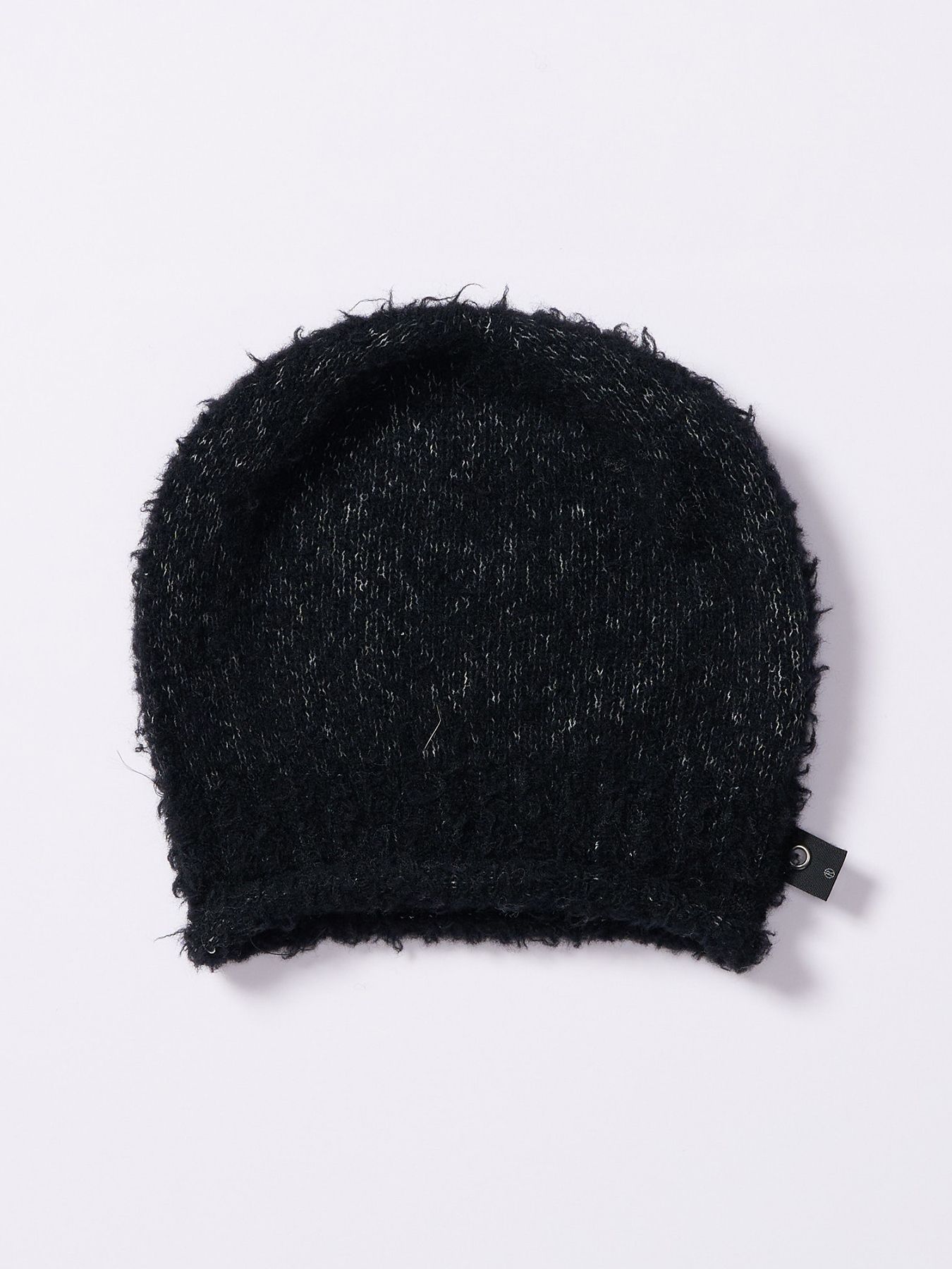 【予約品 4月19日(日) 18時締切】fancy yarn roll beanie / バルーン型ニットキャップ / ブラック