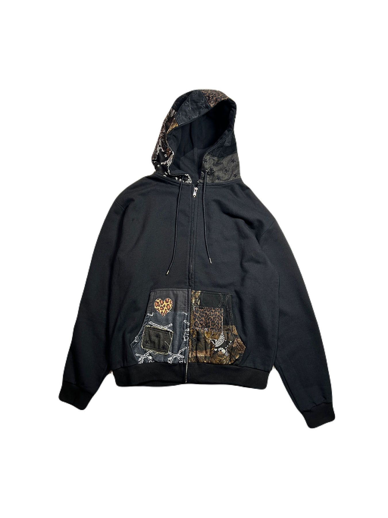 【予約品 8月10日(日) 締切 】PATCH WORK HOODIE / パッチワーク フーディー / ブラック