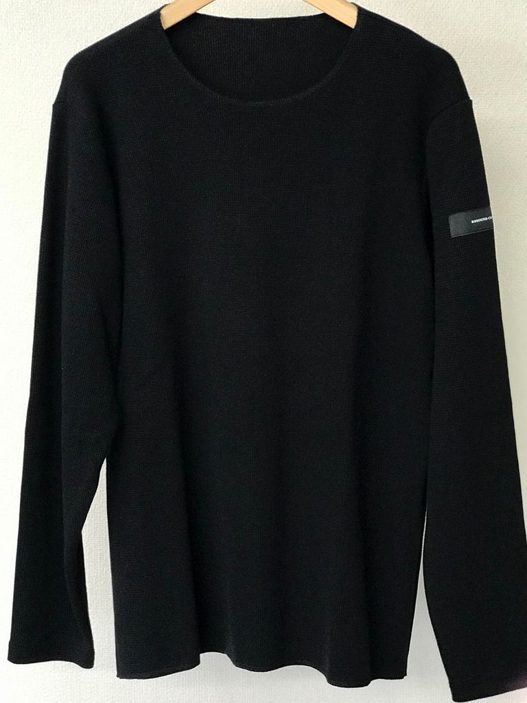 ST COTTON waffle Thermal ロンT / BLACK